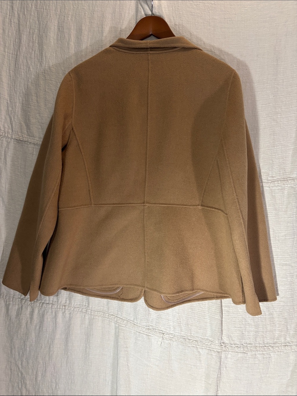 Talbots Camel Wool Blend Single-Button Knit Blazer Jacket Pockets Plus Size 16W - Picture 9 of 9